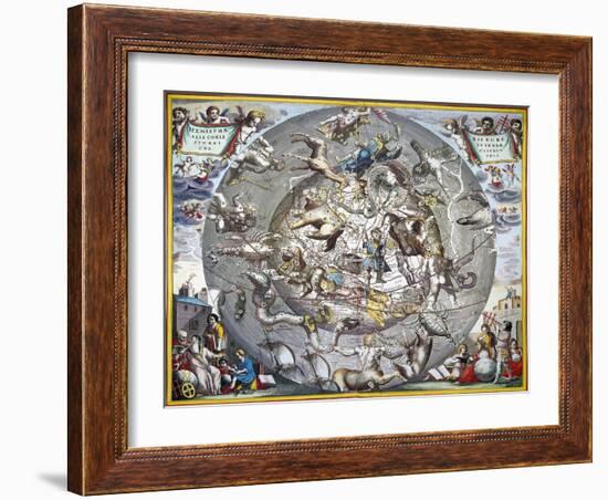 Celestial Planisphere, 1660-Andreas Cellarius-Framed Giclee Print