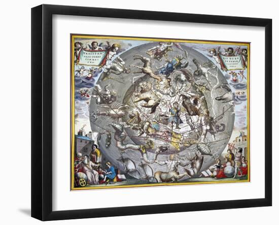 Celestial Planisphere, 1660-Andreas Cellarius-Framed Giclee Print