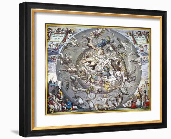 Celestial Planisphere, 1660-Andreas Cellarius-Framed Giclee Print