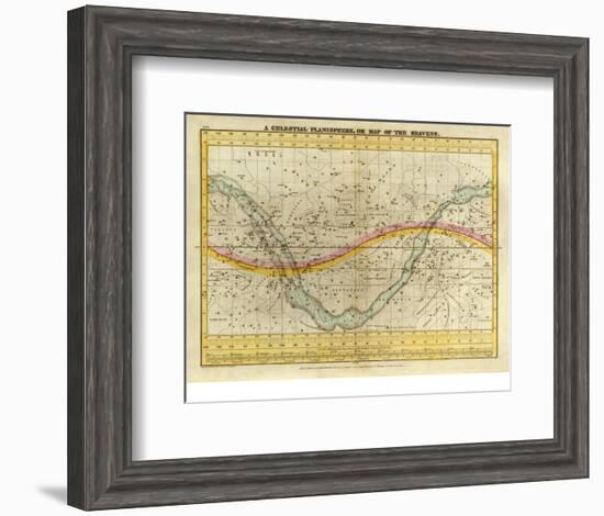 Celestial Planisphere, or Map of the Heavens, c.1835-Elijah H^ Burritt-Framed Art Print