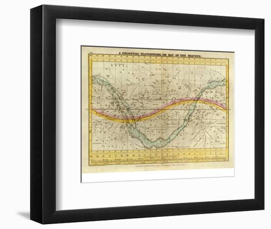 Celestial Planisphere, or Map of the Heavens, c.1835-Elijah H^ Burritt-Framed Art Print