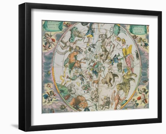 Celestial Planisphere Showing the Signs of the Zodiac-Andreas Cellarius-Framed Giclee Print