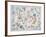 Celestial Planisphere Showing Zodiac Signs, from 'The Celestial Atlas, or The Harmony of Universe'-Andreas Cellarius-Framed Giclee Print