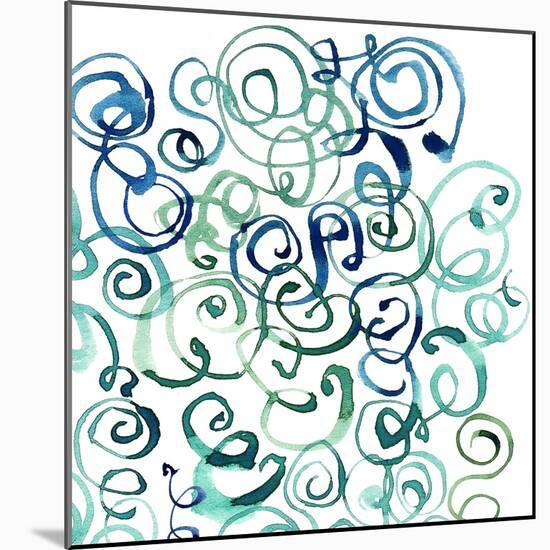 celestial tide-wave1    water, smoke, ripples, blue-Robbin Rawlings-Mounted Art Print