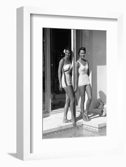 Celia Kyllingstad (R) and Carol Hall (L), at a Private Pool, Seattle, Washington, 1960-Allan Grant-Framed Photographic Print