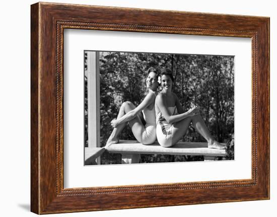 Celia Kyllingstad (R) and Carol Hall (L), at a Private Pool, Seattle, Washington, 1960-Allan Grant-Framed Photographic Print