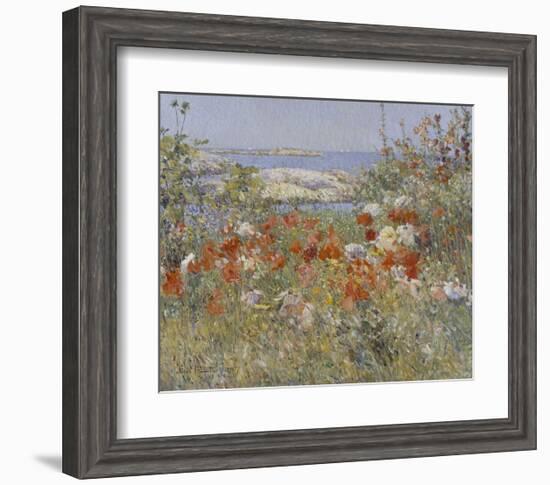 Celia Thaxter’s Garden, Isles of Shoals, Maine, 1890-Childe Hassam-Framed Art Print