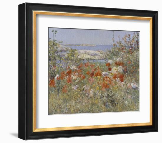 Celia Thaxter’s Garden, Isles of Shoals, Maine, 1890-Childe Hassam-Framed Art Print