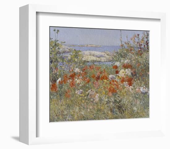 Celia Thaxter’s Garden, Isles of Shoals, Maine, 1890-Childe Hassam-Framed Art Print