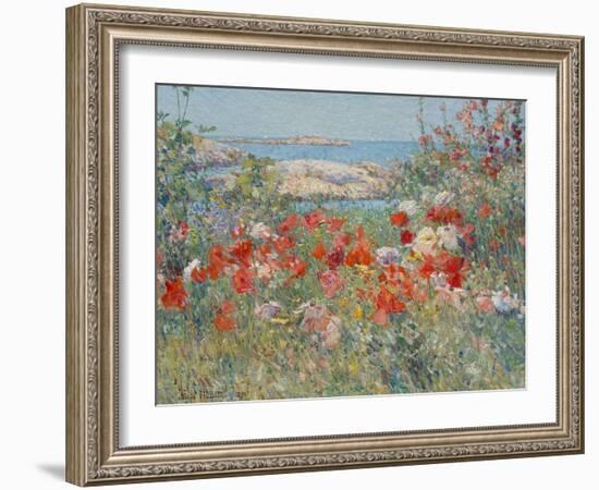 Celia Thaxter's Garden, Isles of Shoals, Maine, 1890-Childe Hassam-Framed Giclee Print