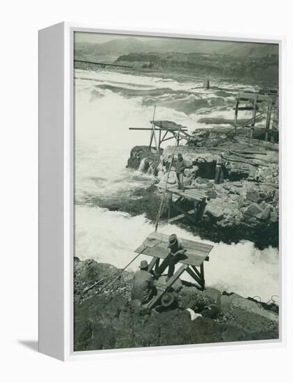 Celilo Falls, Circa 1930-null-Framed Premier Image Canvas