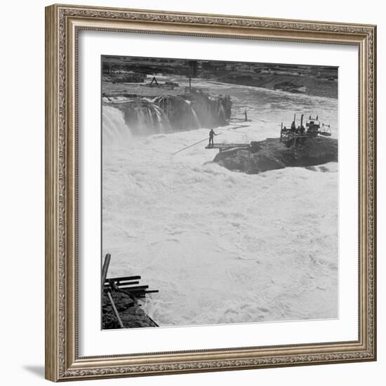 Celilo Falls on the Columbia River, 1954-Virna Haffer-Framed Giclee Print