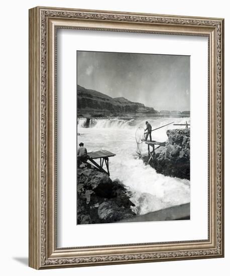 Celilo Fishing, Circa 1930-null-Framed Giclee Print