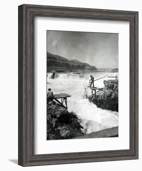 Celilo Fishing, Circa 1930-null-Framed Giclee Print