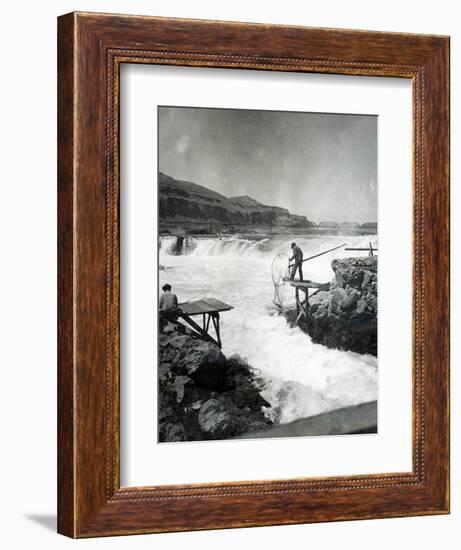 Celilo Fishing, Circa 1930-null-Framed Giclee Print