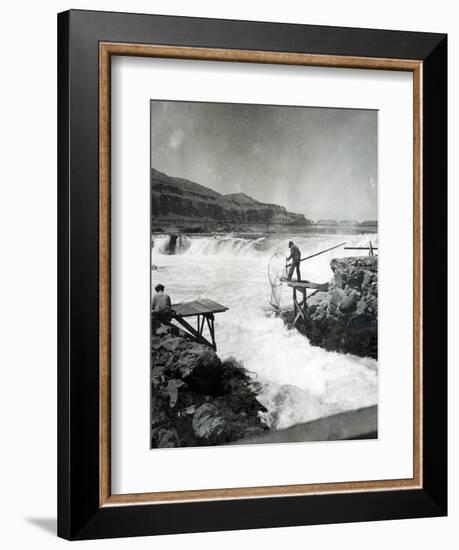 Celilo Fishing, Circa 1930-null-Framed Giclee Print