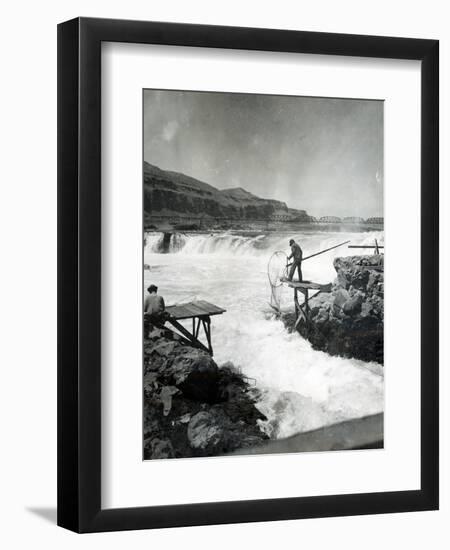 Celilo Fishing, Circa 1930-null-Framed Giclee Print