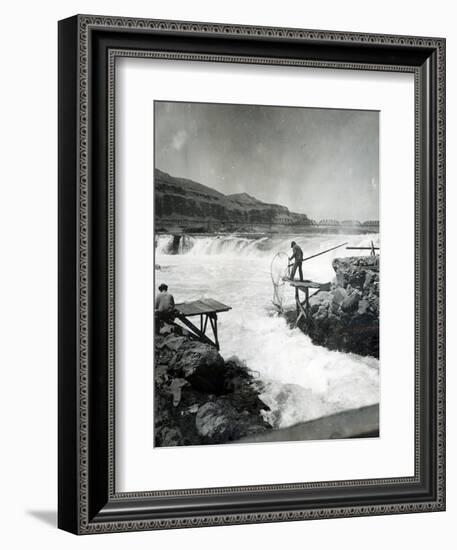 Celilo Fishing, Circa 1930-null-Framed Giclee Print