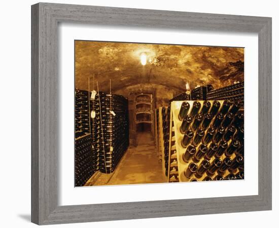 Cellar, Wine Production, Saarburg, Saar-Valley, Germany-Hans Peter Merten-Framed Photographic Print