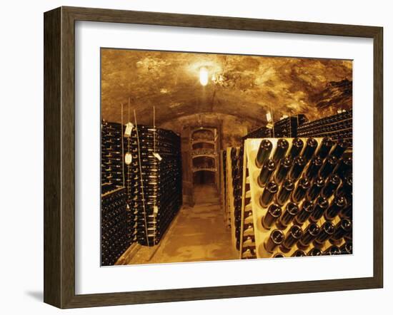 Cellar, Wine Production, Saarburg, Saar-Valley, Germany-Hans Peter Merten-Framed Photographic Print