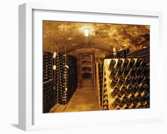 Cellar, Wine Production, Saarburg, Saar-Valley, Germany-Hans Peter Merten-Framed Photographic Print