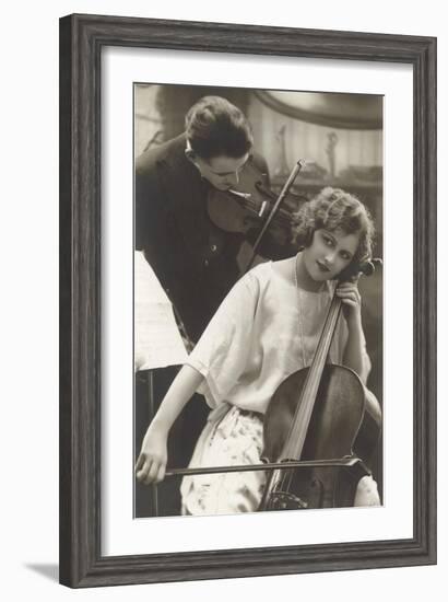 Cello and Violin Duet-null-Framed Art Print