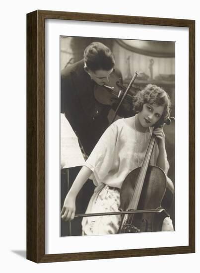 Cello and Violin Duet-null-Framed Art Print