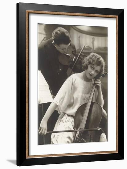 Cello and Violin Duet-null-Framed Art Print