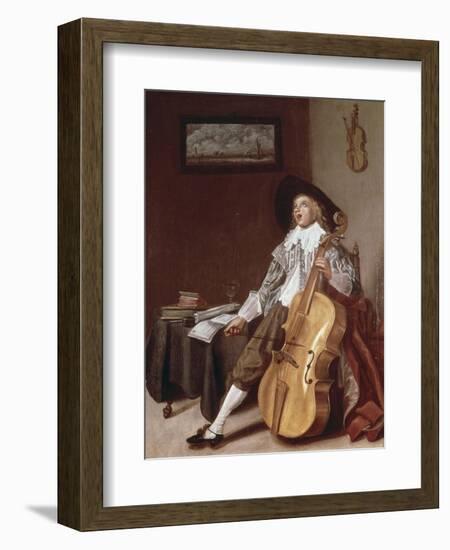 Cello Player-Dirck Hals-Framed Giclee Print