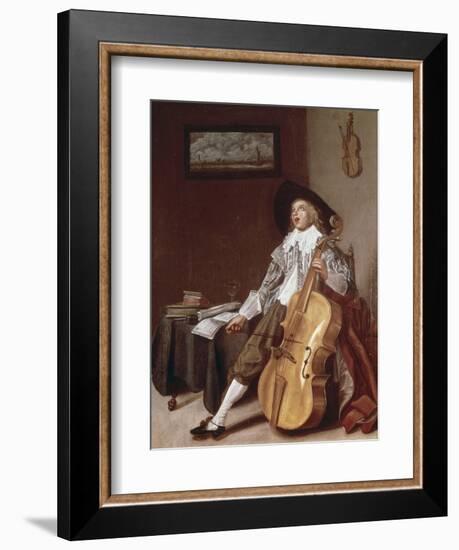 Cello Player-Dirck Hals-Framed Giclee Print