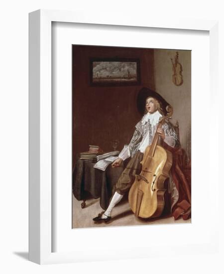 Cello Player-Dirck Hals-Framed Giclee Print