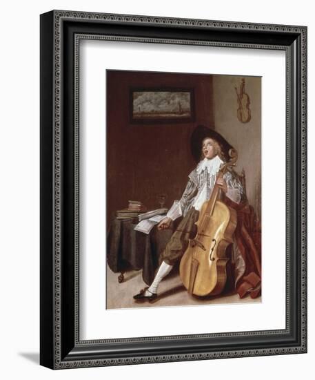 Cello Player-Dirck Hals-Framed Giclee Print