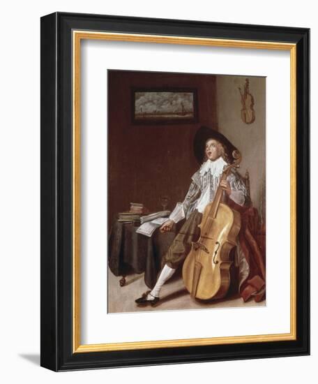 Cello Player-Dirck Hals-Framed Giclee Print