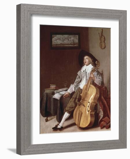 Cello Player-Dirck Hals-Framed Giclee Print