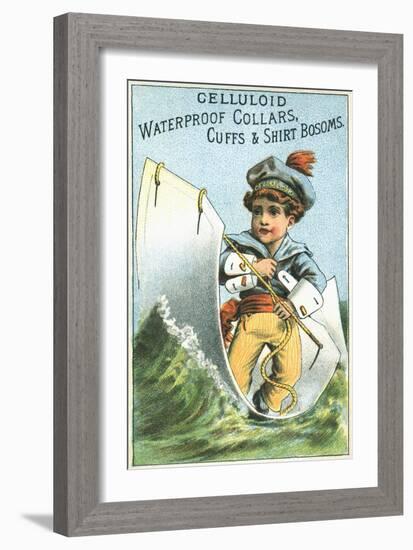 Celluloid Waterproof Collars, Cuffs and Shirt Bosoms Trade Card-null-Framed Giclee Print