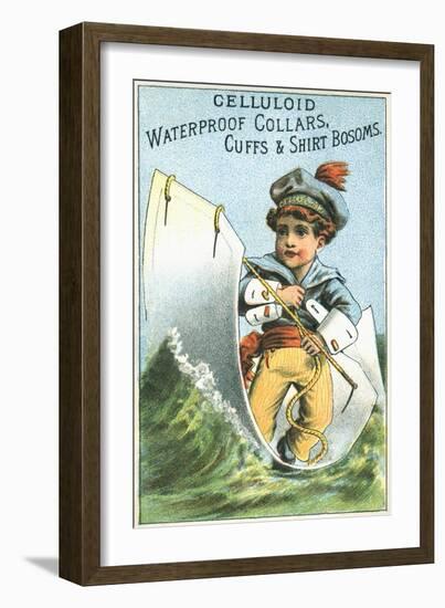 Celluloid Waterproof Collars, Cuffs and Shirt Bosoms Trade Card-null-Framed Giclee Print