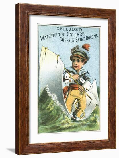 Celluloid Waterproof Collars, Cuffs and Shirt Bosoms Trade Card-null-Framed Giclee Print