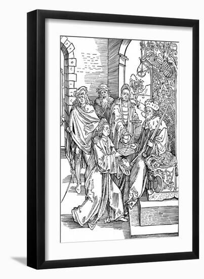 Celtes Presenting His Book to the Elector of Saxony, 1501-Albrecht Dürer-Framed Giclee Print