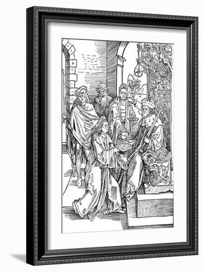 Celtes Presenting His Book to the Elector of Saxony, 1501-Albrecht Dürer-Framed Giclee Print