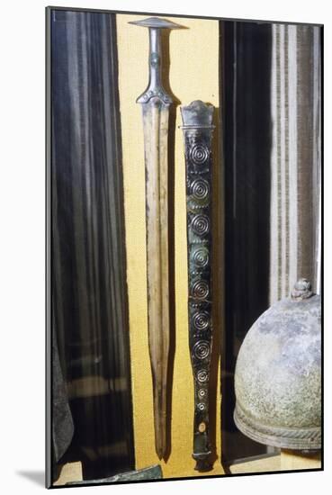Celtic Bronze Sword and Scabbard (Sheath), France, 8th century BC-Unknown-Mounted Giclee Print