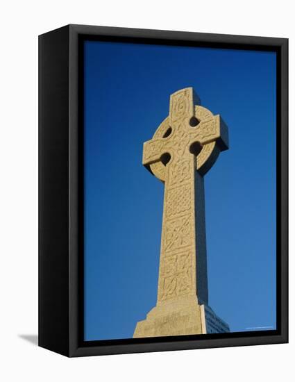 Celtic Cross, Aberdaron, Lleyn Peninsula, Gwynedd, Wales, UK, Europe-Ruth Tomlinson-Framed Premier Image Canvas