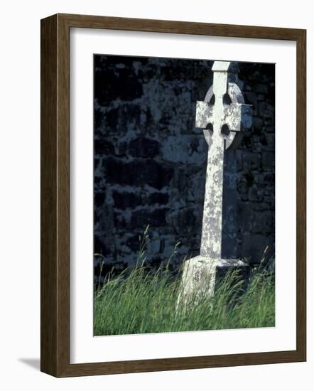 Celtic Cross at Dysart O'dea church, County Clare, Ireland-William Sutton-Framed Photographic Print