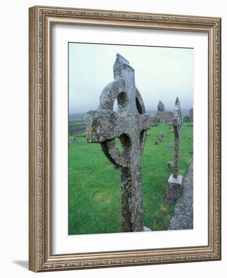 Celtic Cross Gravestone, County Clare, Ireland-Brent Bergherm-Framed Photographic Print