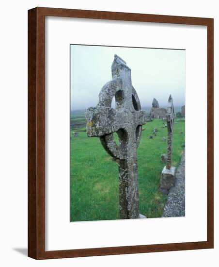 Celtic Cross Gravestone, County Clare, Ireland-Brent Bergherm-Framed Photographic Print