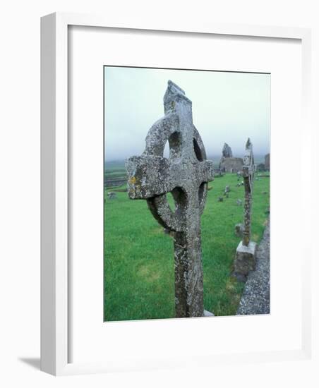 Celtic Cross Gravestone, County Clare, Ireland-Brent Bergherm-Framed Photographic Print