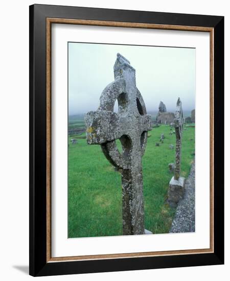 Celtic Cross Gravestone, County Clare, Ireland-Brent Bergherm-Framed Photographic Print