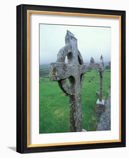 Celtic Cross Gravestone, County Clare, Ireland-Brent Bergherm-Framed Photographic Print