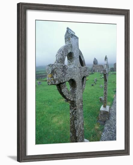 Celtic Cross Gravestone, County Clare, Ireland-Brent Bergherm-Framed Photographic Print