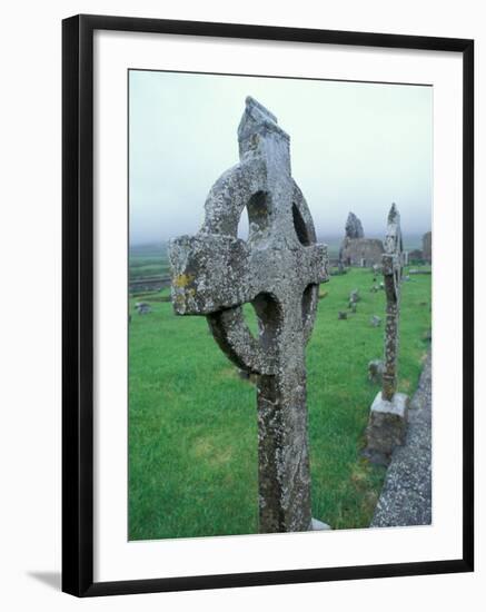 Celtic Cross Gravestone, County Clare, Ireland-Brent Bergherm-Framed Photographic Print