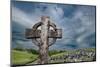 Celtic cross is part of a cemetery at Burrishoole Abbey, County Mayo, Ireland.-Betty Sederquist-Mounted Photographic Print